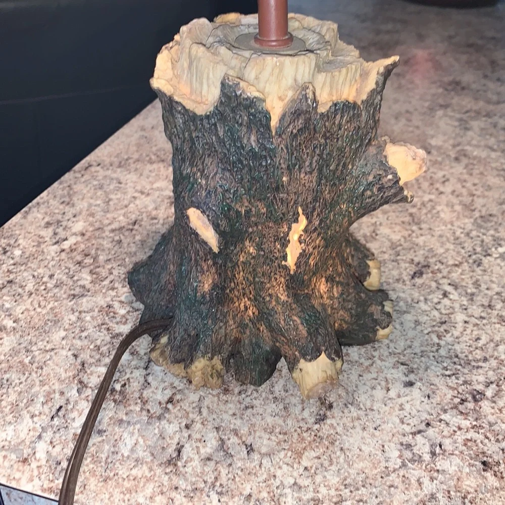 Vintage Rustic Double lighted outdoor mountain bear lamp